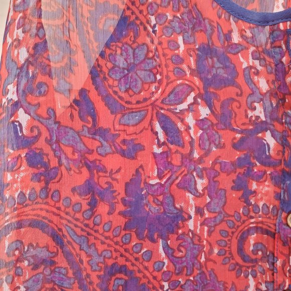💥2/$30💥Sheer Paisley Boho Peplum Tank - like new - Picture 4 of 6